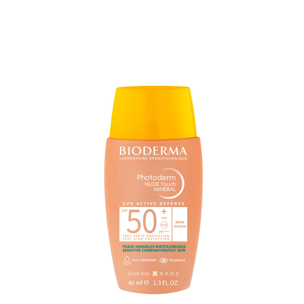 Protetor Solar Facial Bioderma Photoderm Nude Touch Mineral FPS 50 40 ml