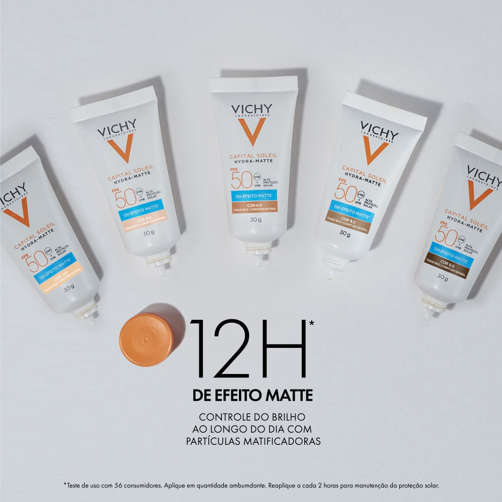 Protetor Solar Facial Vichy Capital Soleil Hydra-Matte FPS 50 Cor 6.0 30g