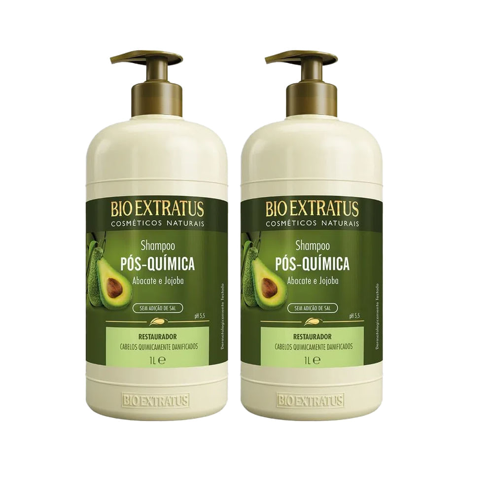 Kit Shampoo Bio Extratus Pós Química Abacate 1L 2 Unidades