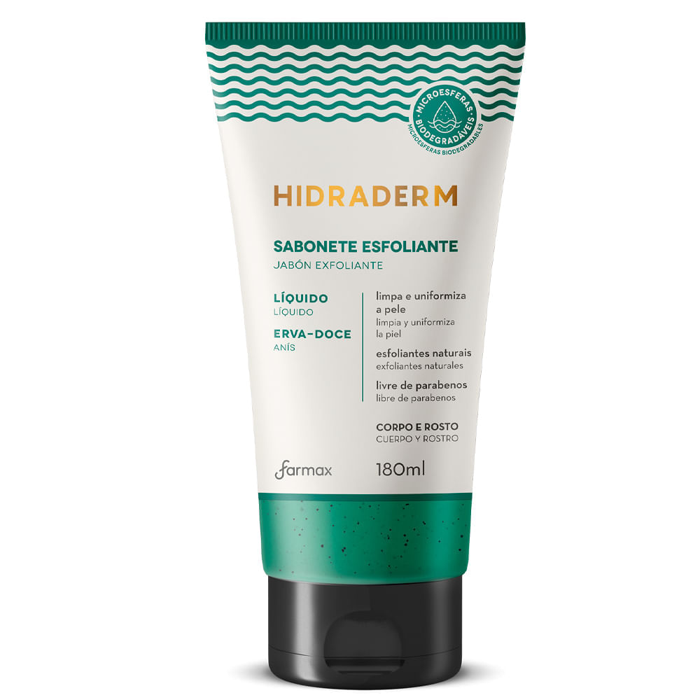 Sabonete Líquido Esfoliante Hidraderm Erva Doce 180ml
