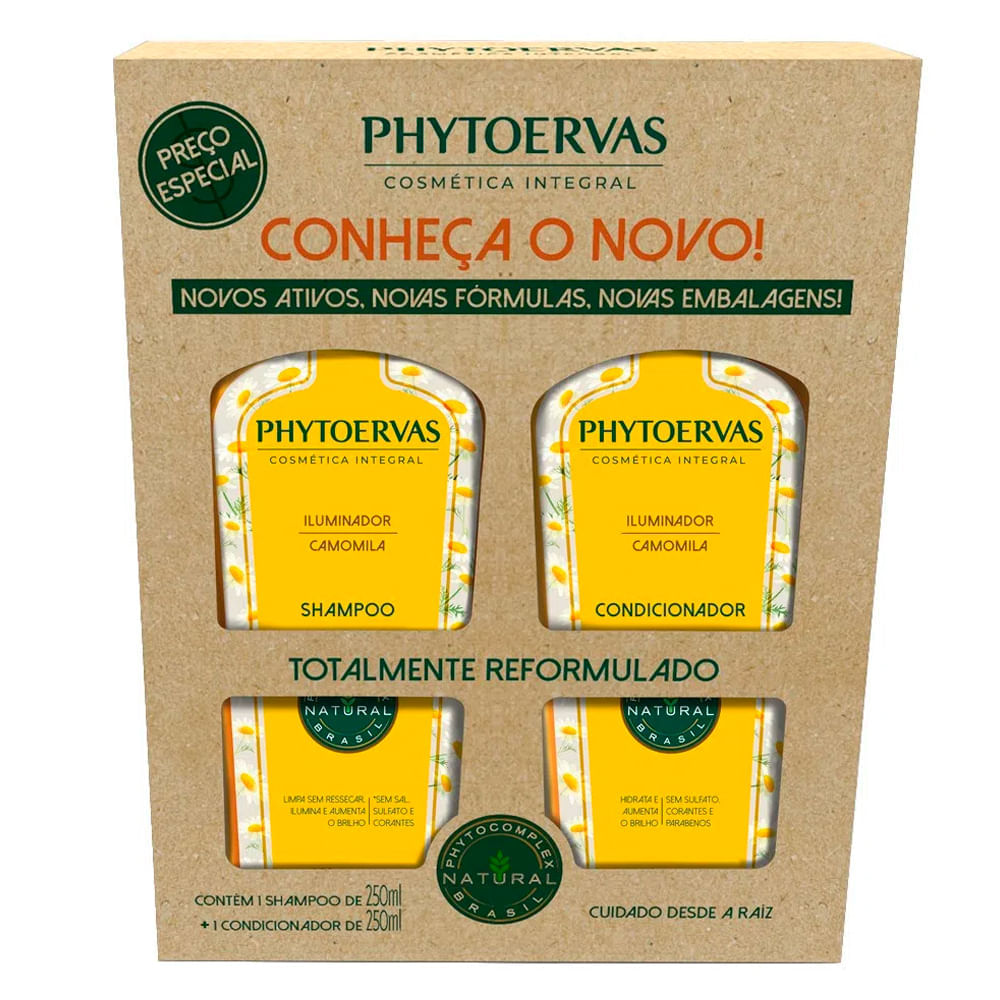 Kit Shampoo Tratamento + Condicionador Tratamento Phytoervas Iluminador 250ml