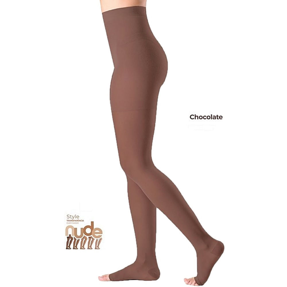 Meia-calça Sigvaris Ever Sheer 20-30mmhg Aberta Chocolate P3