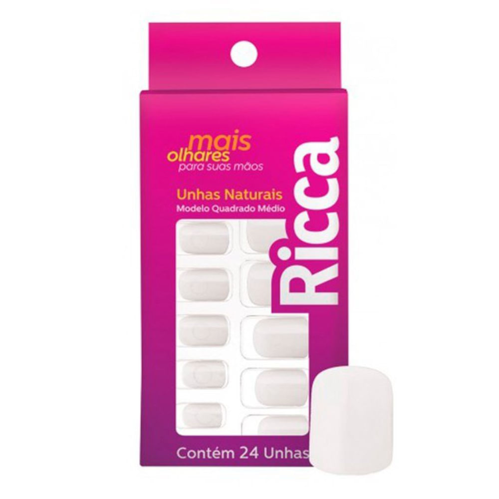 Unhas Postiças Ricca Naturais Quadrado Curto 133