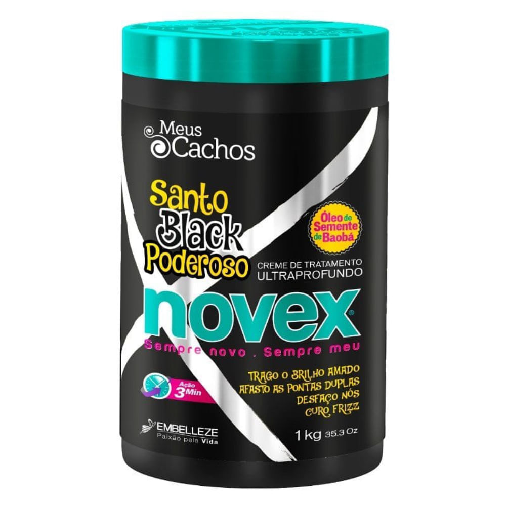 Máscara Capilar Tratamento Novex Meus Cachos Santo Black 1kg
