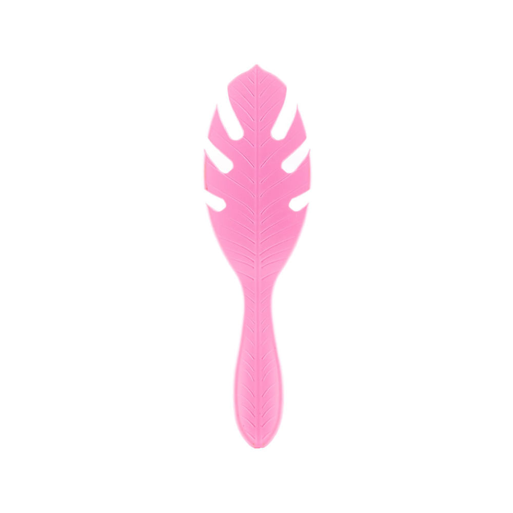 Escova De Cabelo Em Forma De Folha Wet Brush Rosa