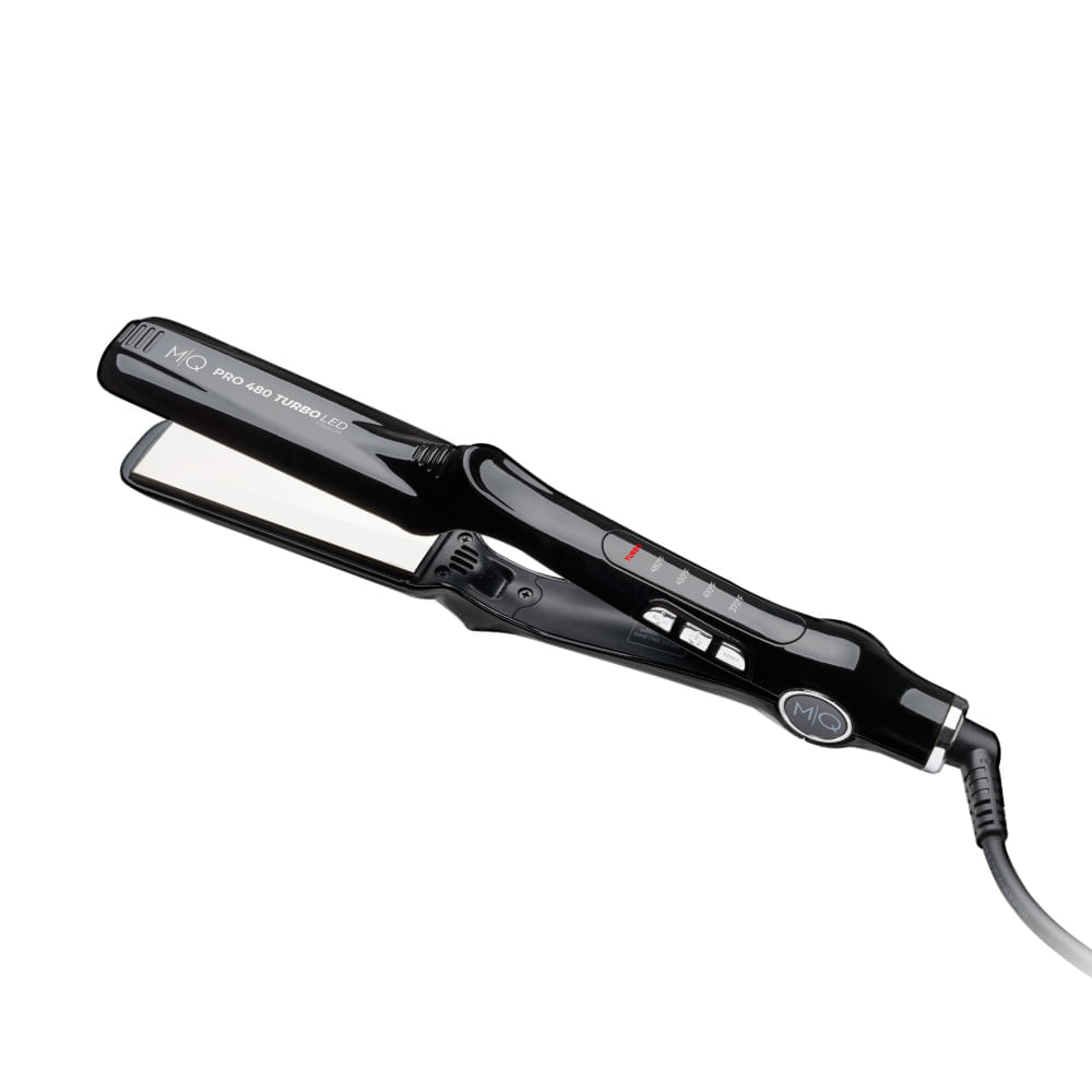 Chapinha De Cabelo Mq Professional Pro 480 Titanium Silver 190°c Preta Bivolt