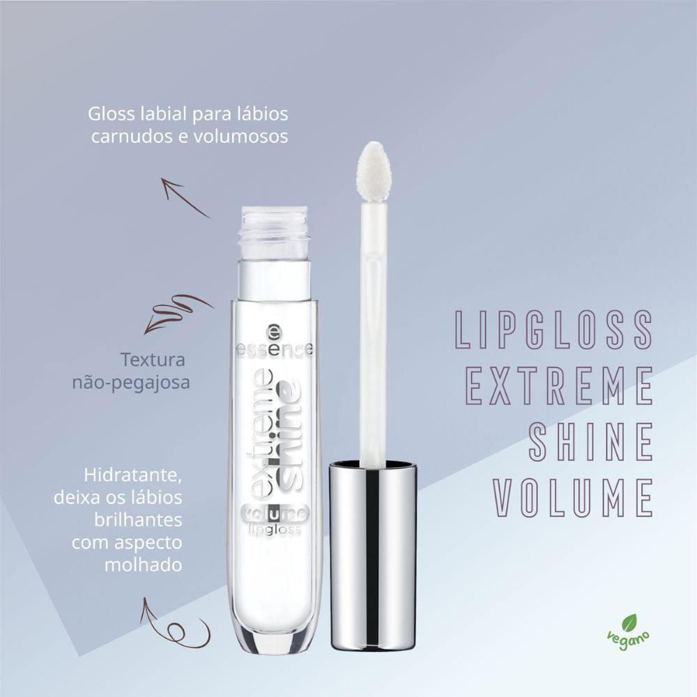Gloss Labial Líquido Cintilante Essence Extreme Shine Volume 01 Crystal Clear 5 ml