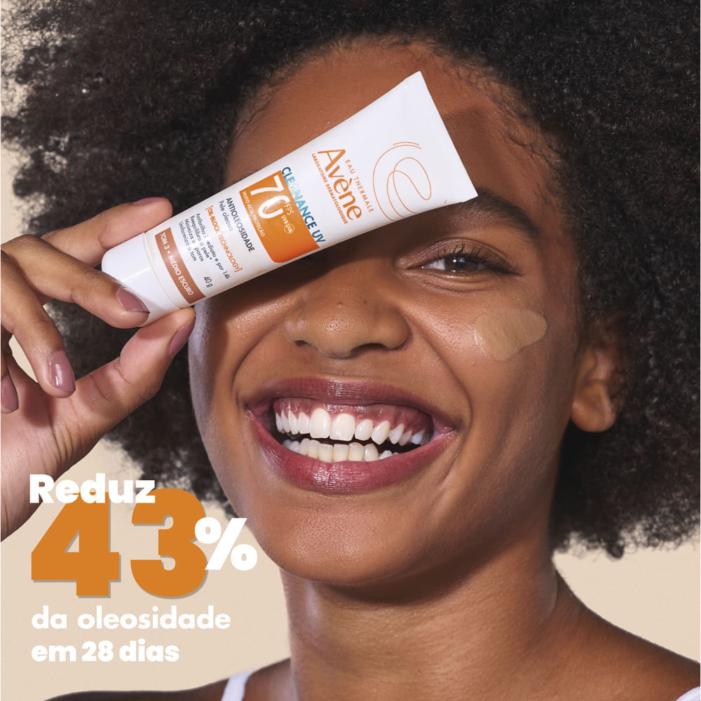 Protetor Solar Facial Avène Cleanance UV FPS 70 Tom 3 Médio Escuro 40 g