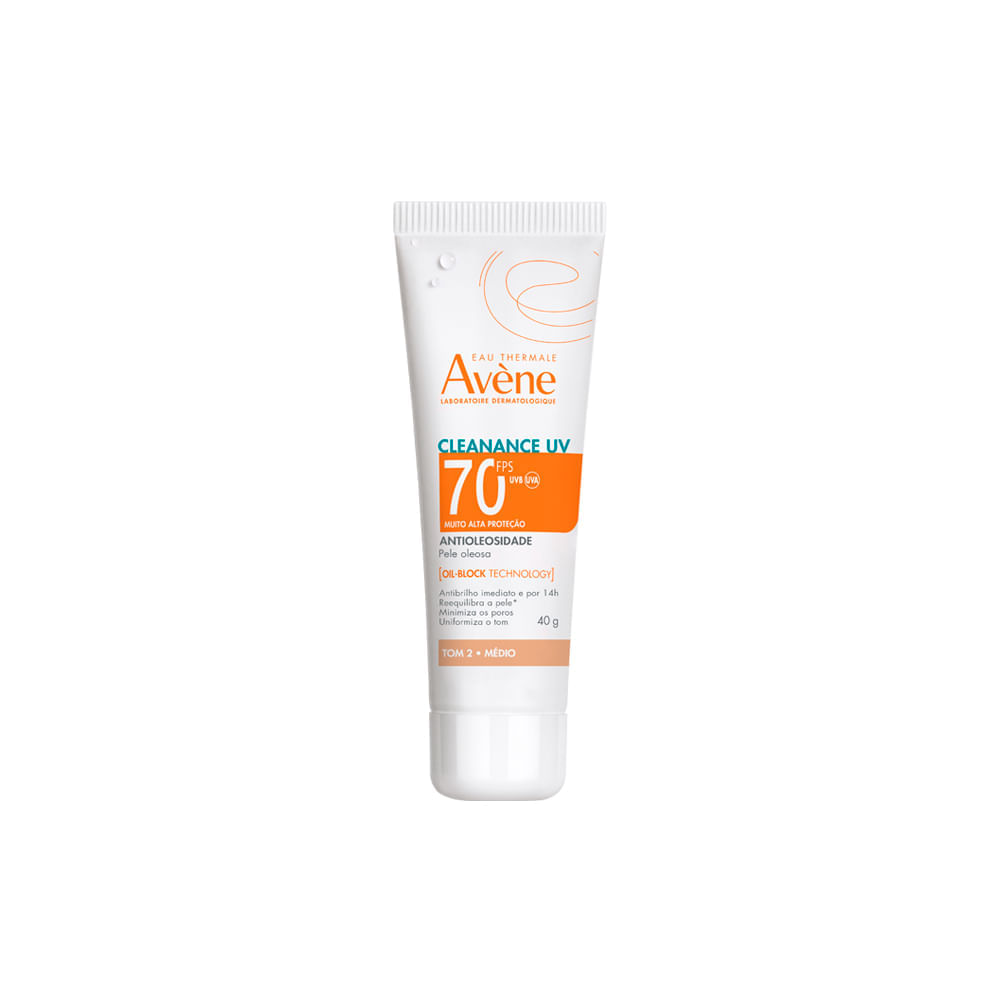 Protetor Solar Facial Avène Cleanance UV FPS 70 Tom 2 Médio 40 g