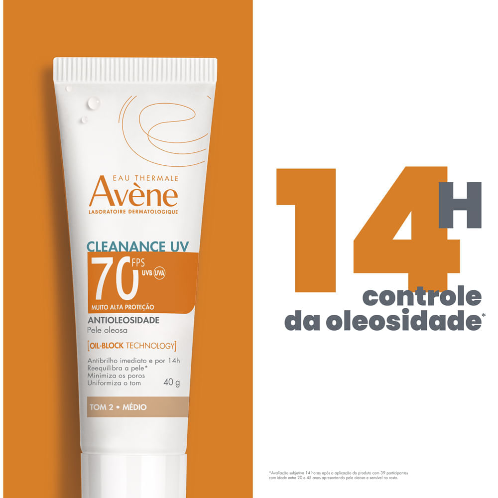 Protetor Solar Facial Avène Cleanance UV FPS 70 Tom 2 Médio 40 g