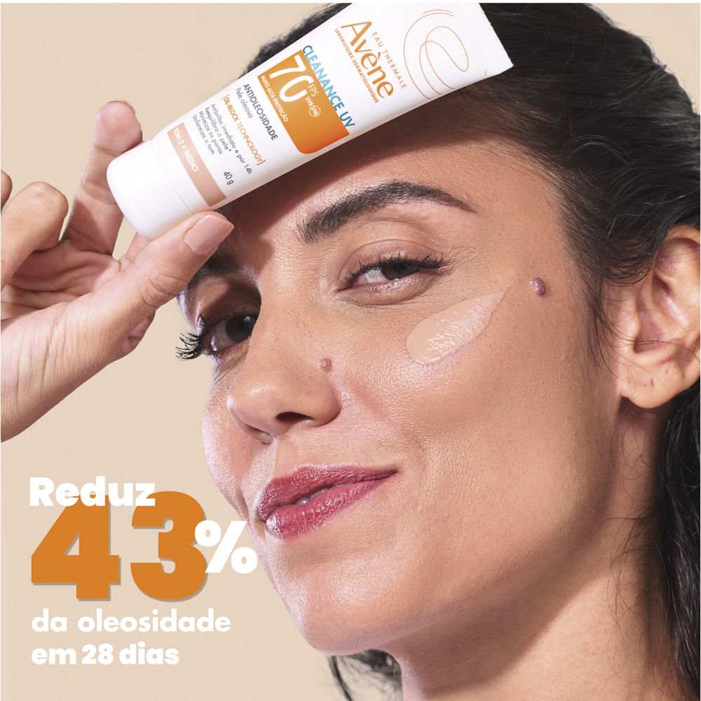 Protetor Solar Facial Avène Cleanance UV FPS 70 Tom 2 Médio 40 g