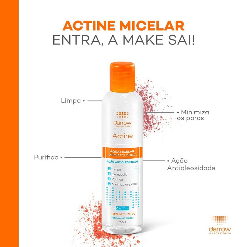 Àgua Micelar Darrow Facial de Limpeza Actine 200ml