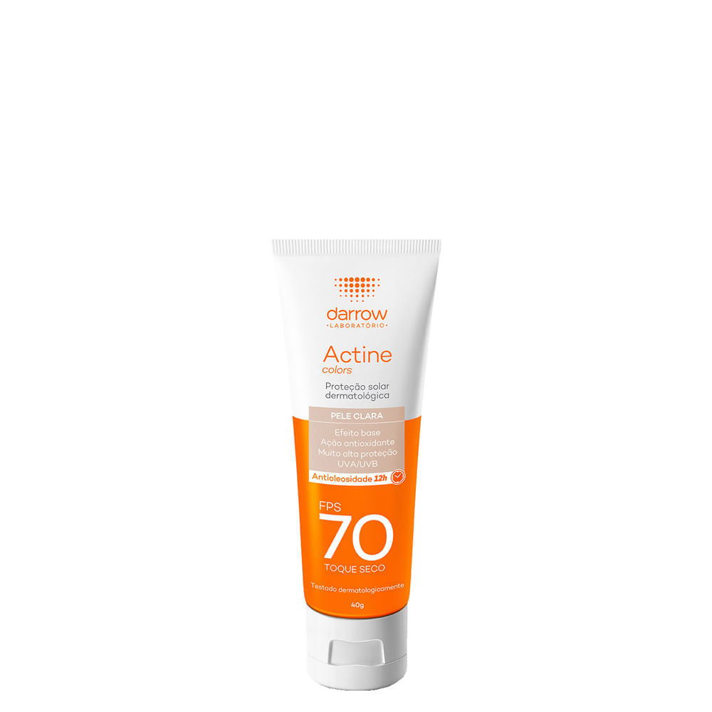 Protetor Solar Facial Darrow Actine Colors FPS 70 Pele Clara 40g