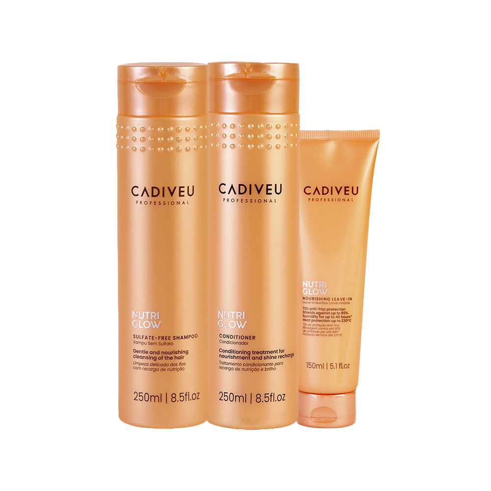 Kit Cadiveu Nutri Glow - Shampoo 250 Ml + Condicionador 250 Ml + Leave-in 150 Ml