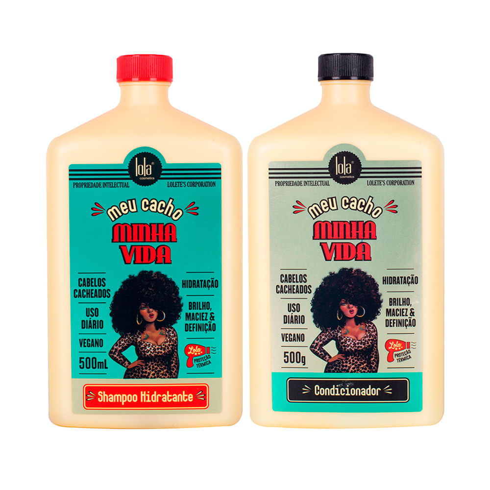 Kit Lola Cosmetics Hidratação Meu Cacho Minha Vida - Shampoo 500 ml + Condicionador 500 ml