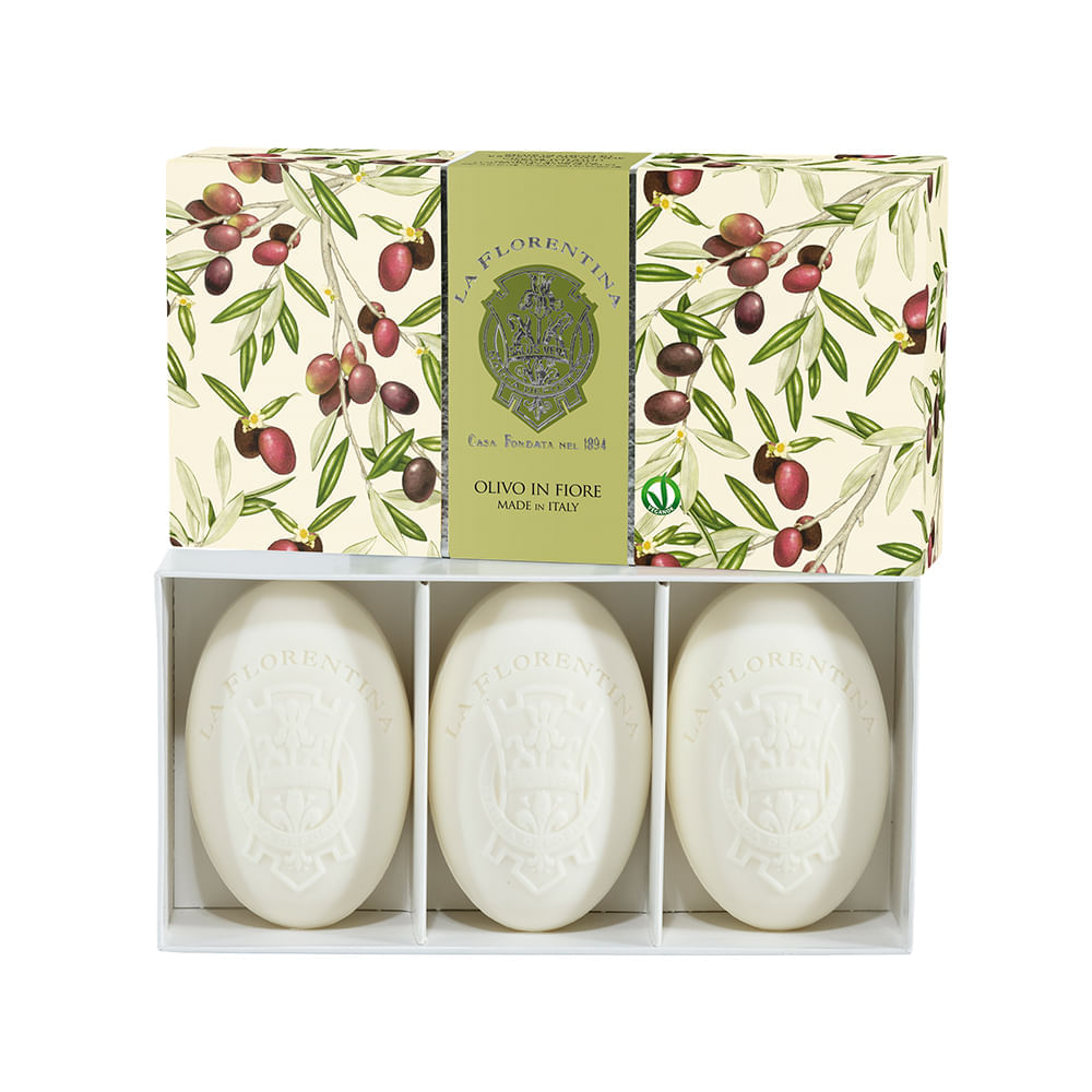Kit Sabonete Em Barra La Florentina Folha De Oliveira 3 X 150 G