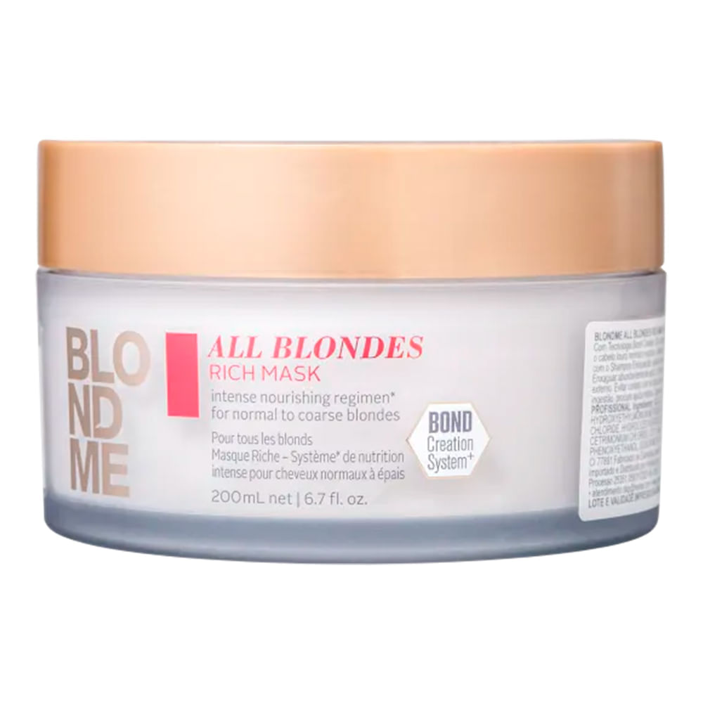 Máscara de Recosntrução Schwarzkopf Professional Blondme All Blondes Rich 200 ml