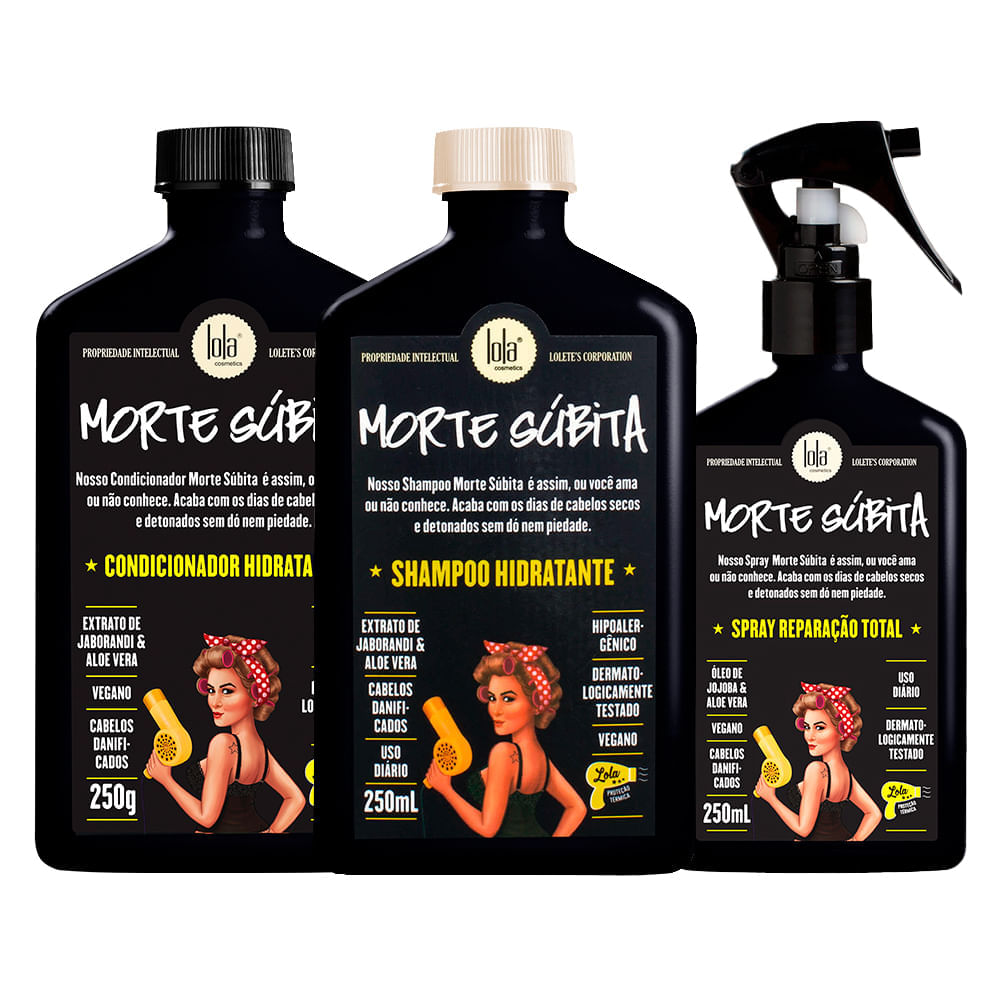 Kit Lola Cosmetics Hidratação Morte Súbita - Shampoo 250 Ml + Condicionador 250 G + Leave-in 250 Ml