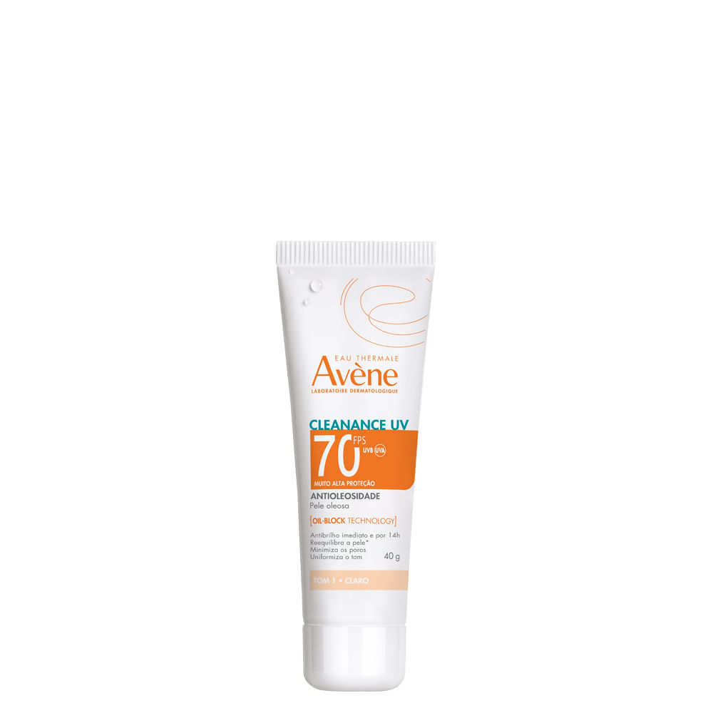 Protetor Solar Facial Avène Cleanance UV FPS 70 Tom 1 Claro 40g