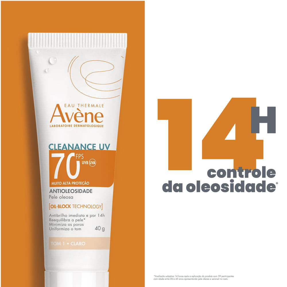 Protetor Solar Facial Avène Cleanance UV FPS 70 Tom 1 Claro 40g