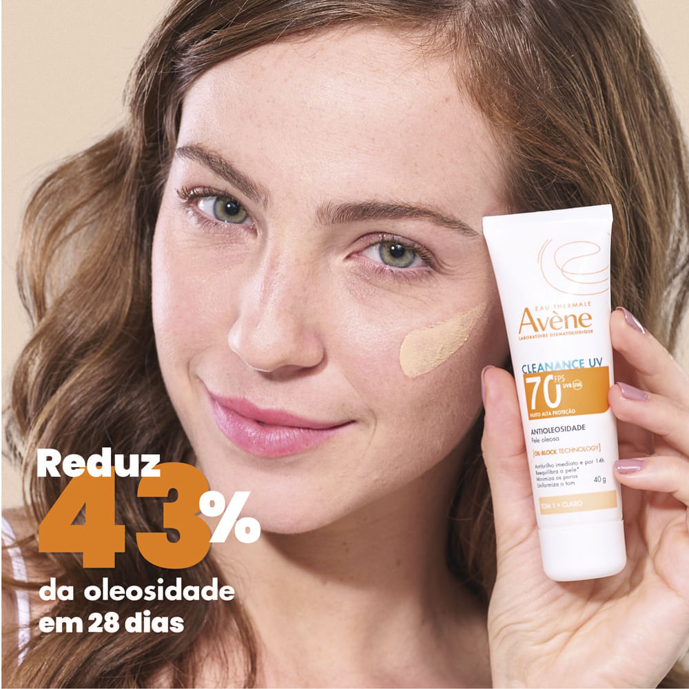 Protetor Solar Facial Avène Cleanance UV FPS 70 Tom 1 Claro 40g