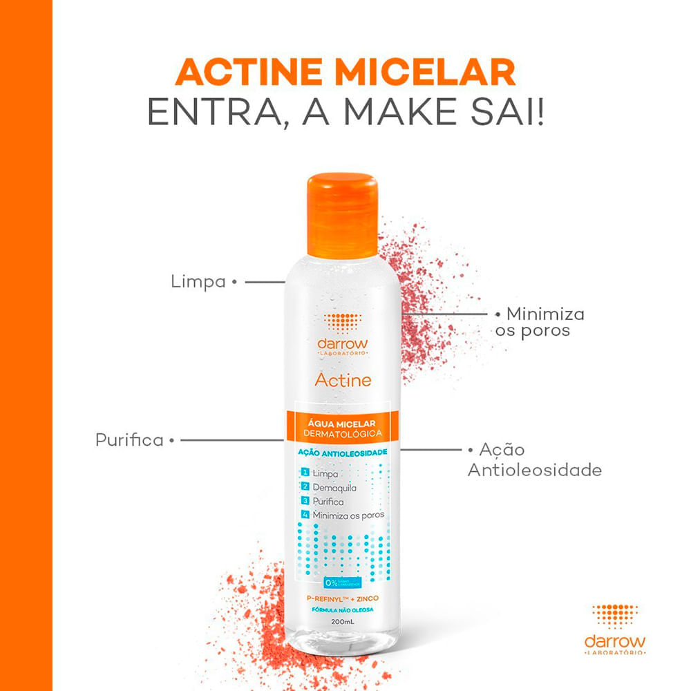 Água Micelar Facial de Limpeza Darrow Actine 100ml