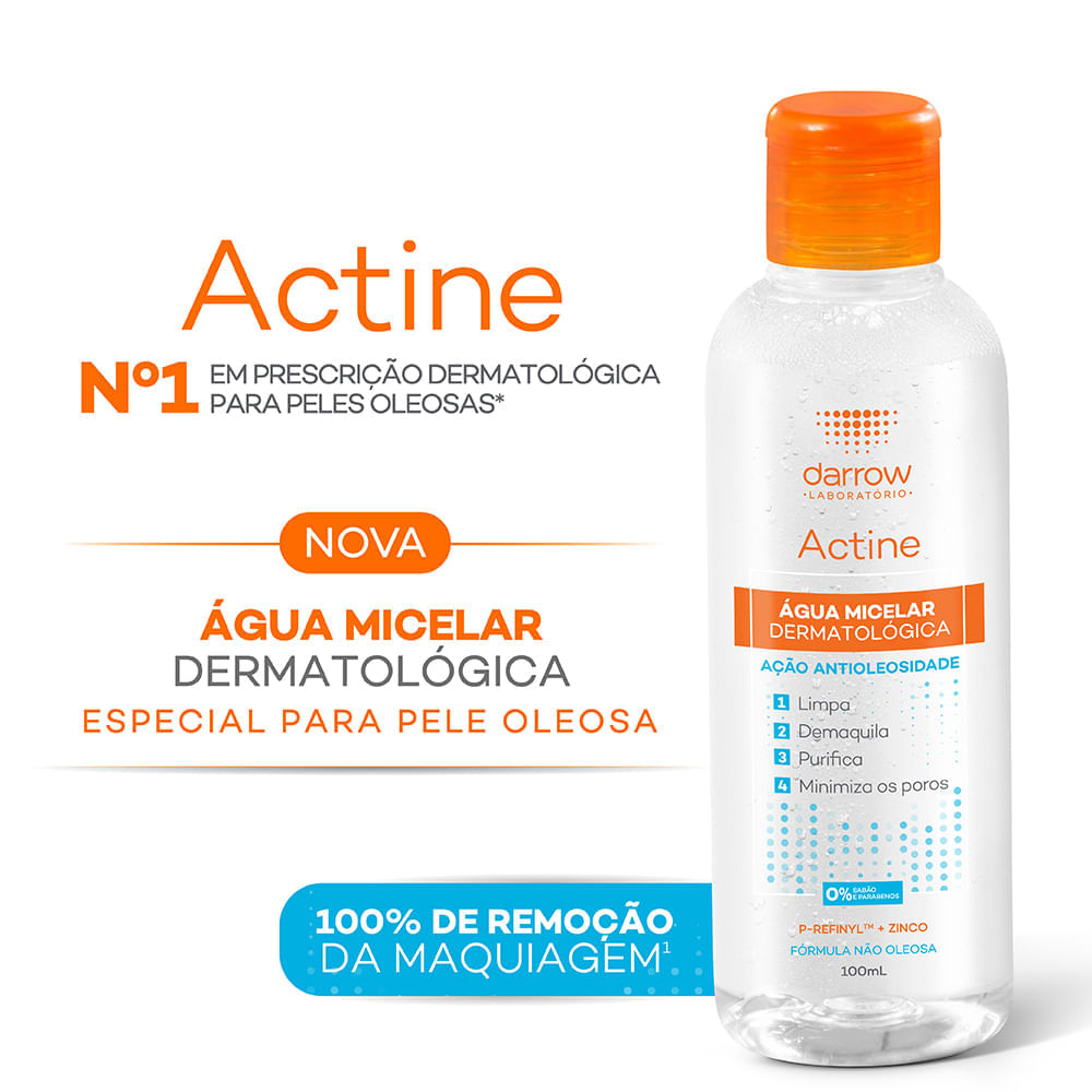 Água Micelar Facial de Limpeza Darrow Actine 100ml