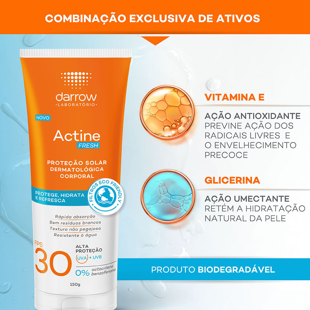 Protetor Solar Corporal Darrow Actine Fresh FPS 30 150g
