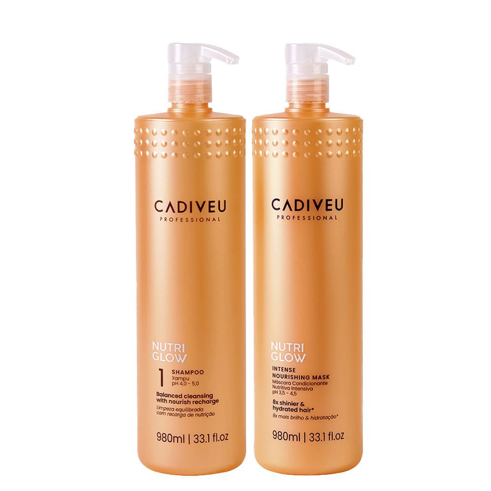 Kit Cadiveu Nutri Glow - Shampoo 980ml e Máscara de Nutrição 980ml