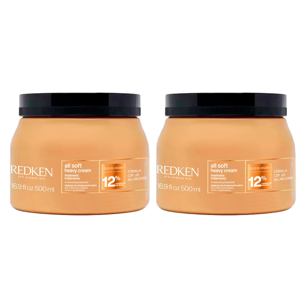 Kit Redken All Soft Heavy Máscara de Hidratação 500 ml 2 Unidades