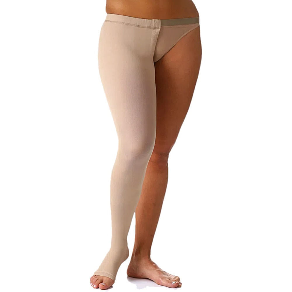 Meia Sigvaris 7/8 Cinta 30-40mmHg Aberta Natural Lado Direito G2