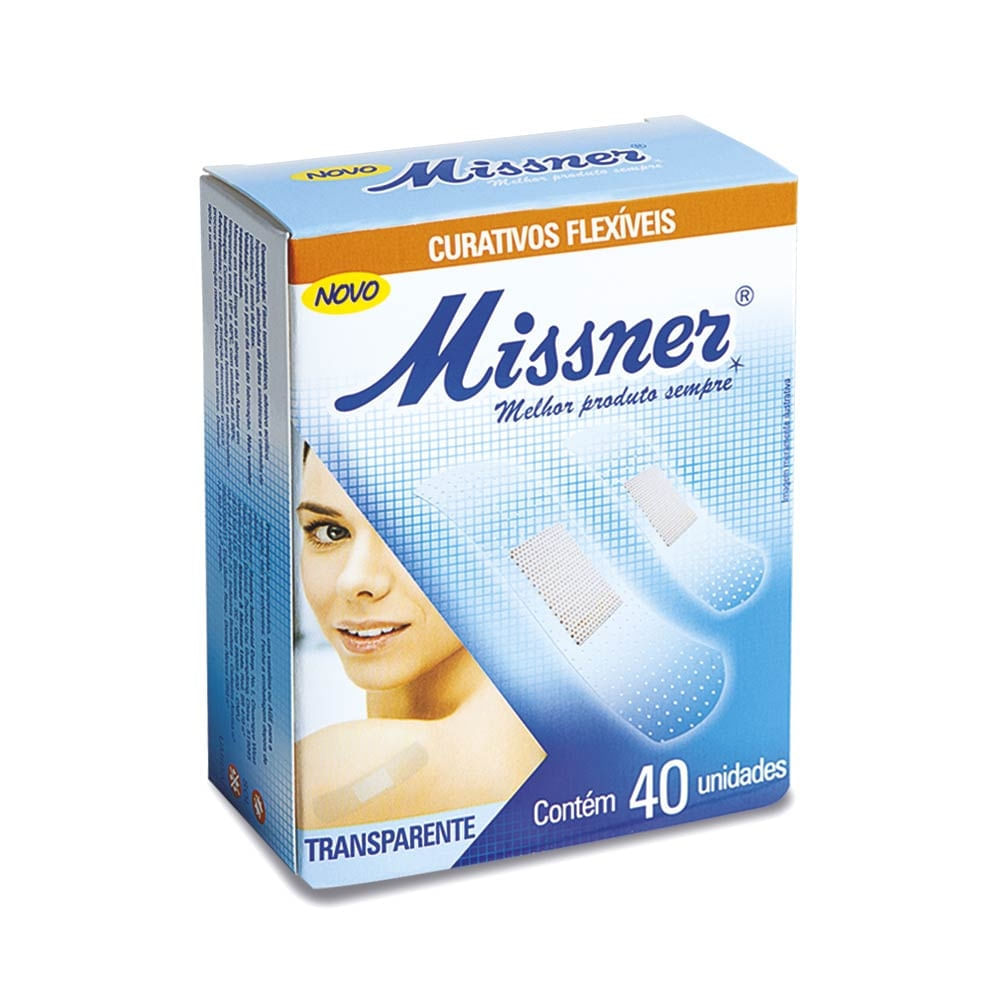 Curativo Flexível Missner Transparente 19X75mm Com 40 unidades