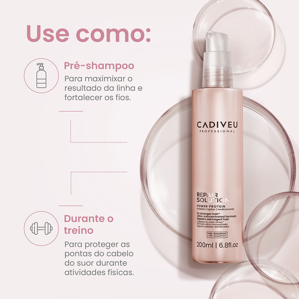 Pré Shampoo Cadiveu Professional Repair Solution Proteína Fortalecedora 200ml