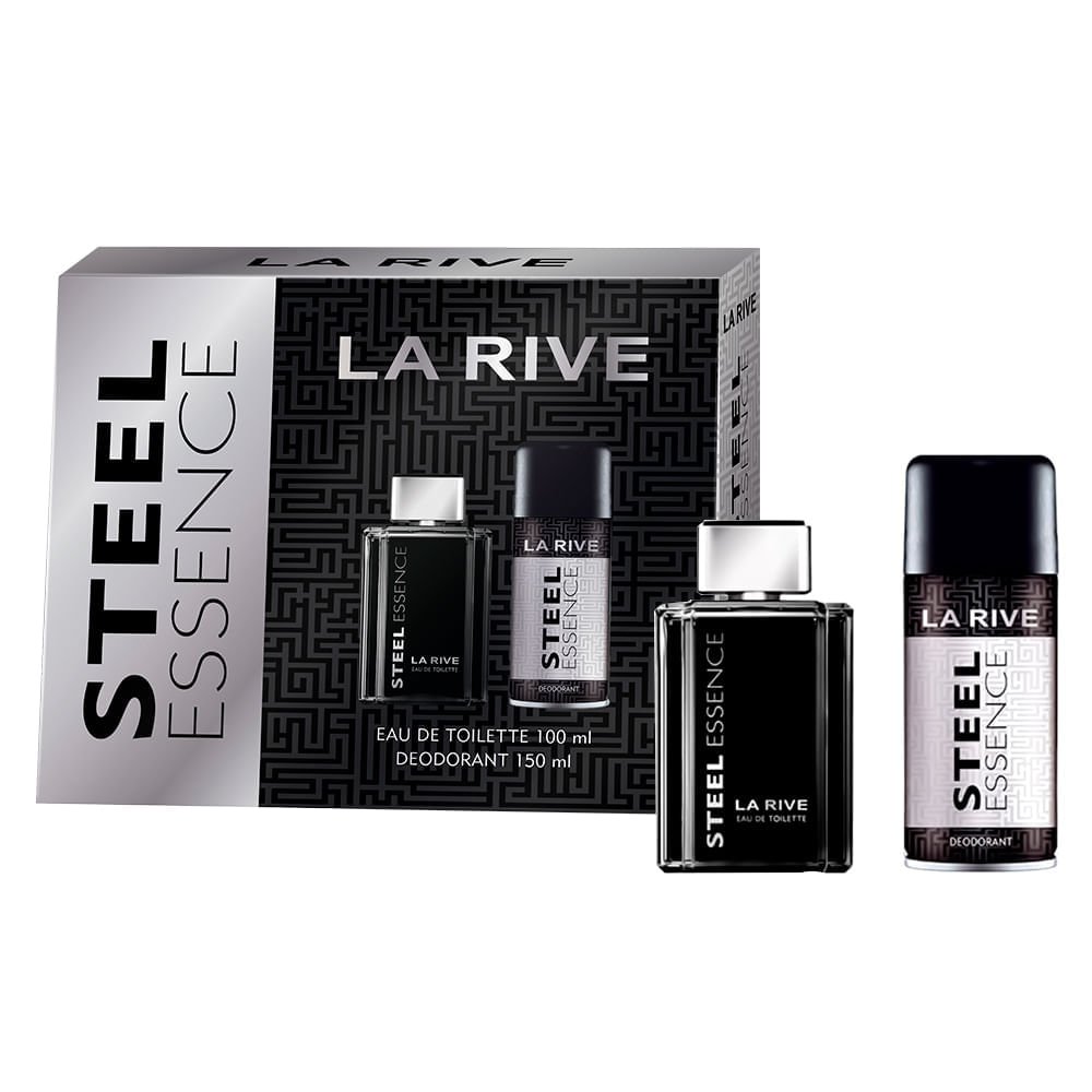 Kit Perfume La Rive Steel Essence Masculino Eau De Toilette 100 Ml + Desodorante 150 Ml