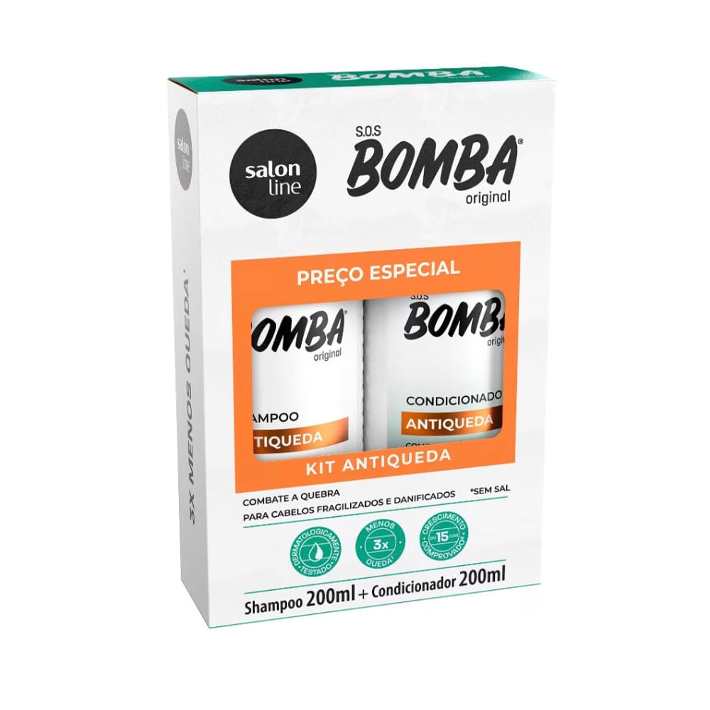 Kit Shampoo e Condicinador Salon Line SOS Bomba Antiqueda 200ml