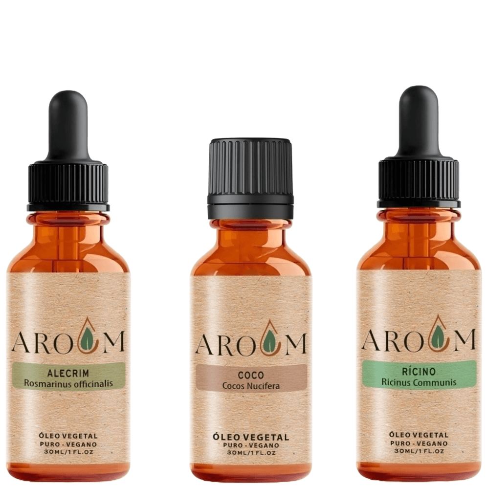 Kit Óleos Terapia Capilar Natural Aroom 30ml Cada
