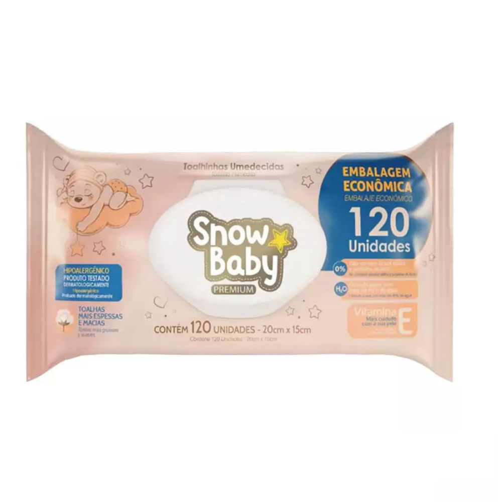 Lenço Umedecido Infantil Snow Baby Pacote Com 120 Unidades