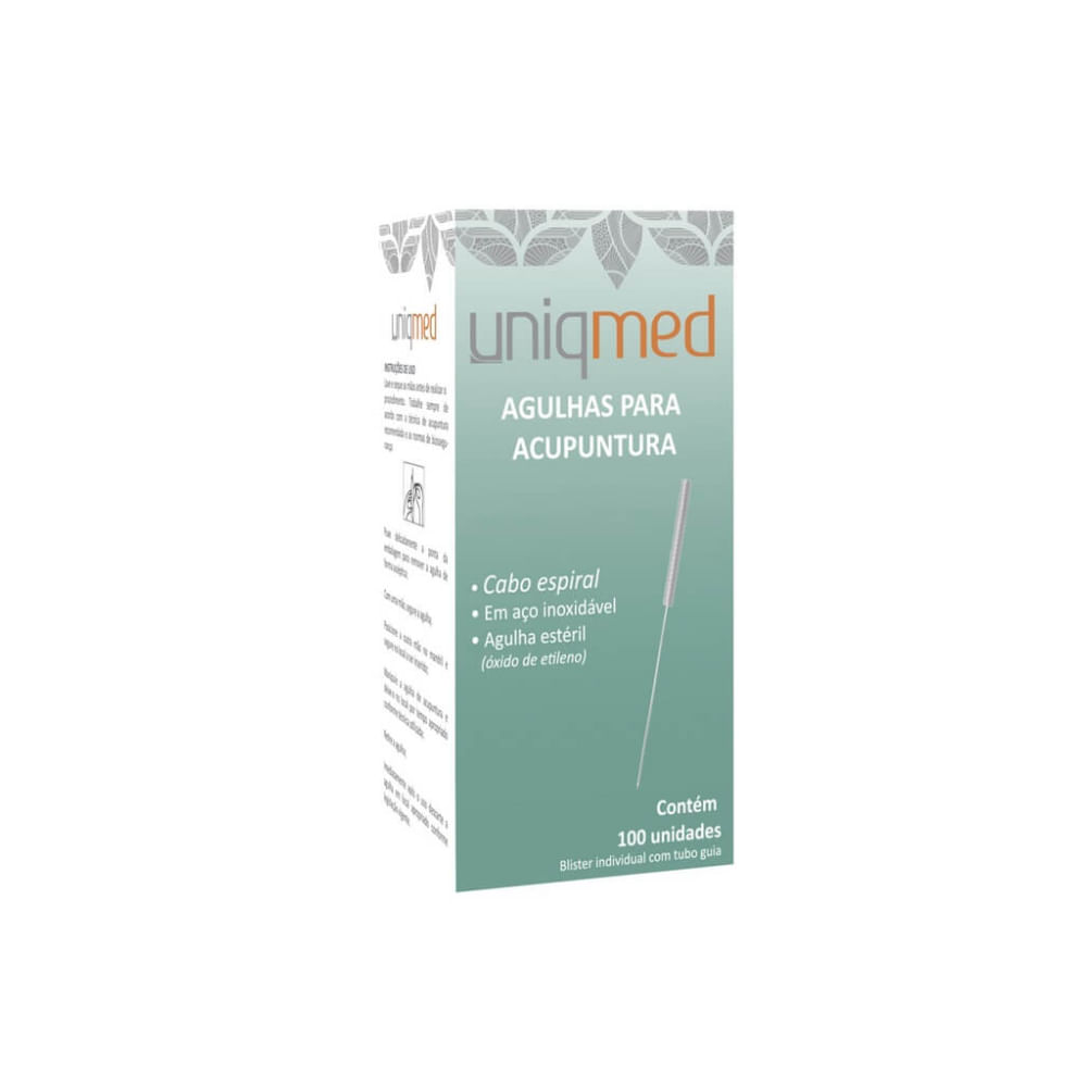Agulha para Acupuntura 0,25x30mm Caixa 100 unidades UniqMed