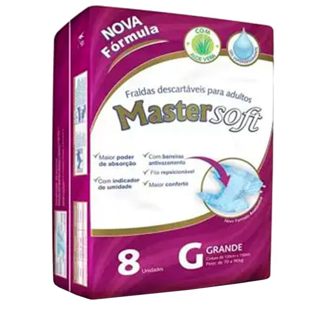 Fralda Geriátrica Mastersoft Tamanho G Pacote Com 8 Unidades