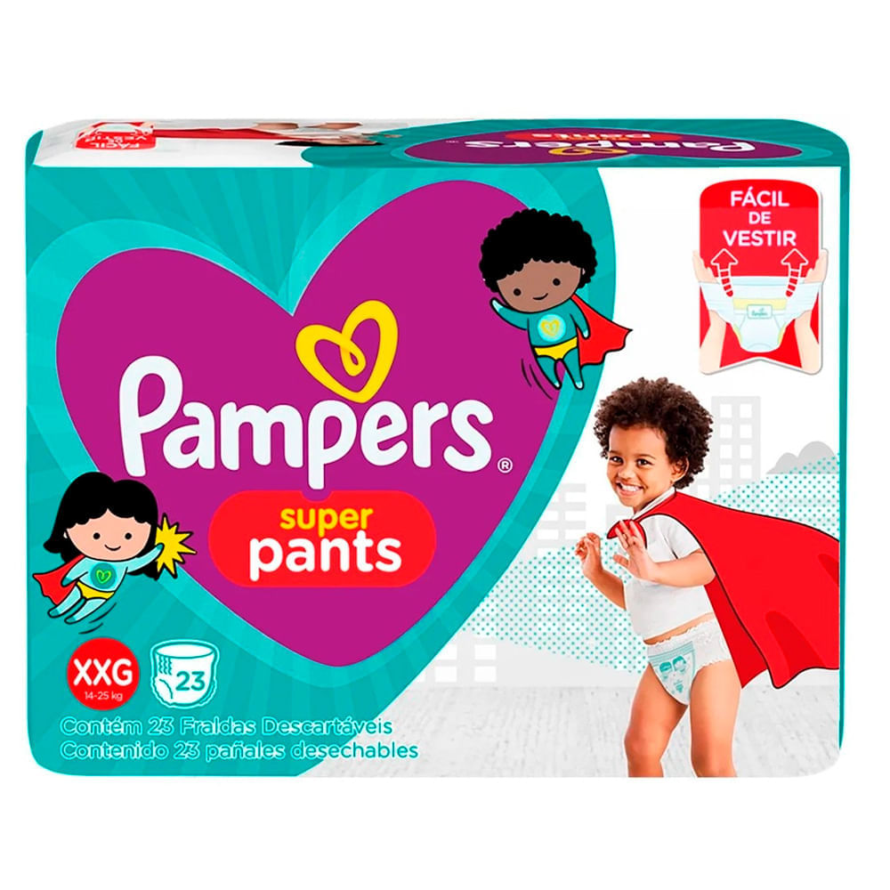 Fralda Descartável Pampers Super Pants Tamanho XXG Pacote Com 23 Unidades