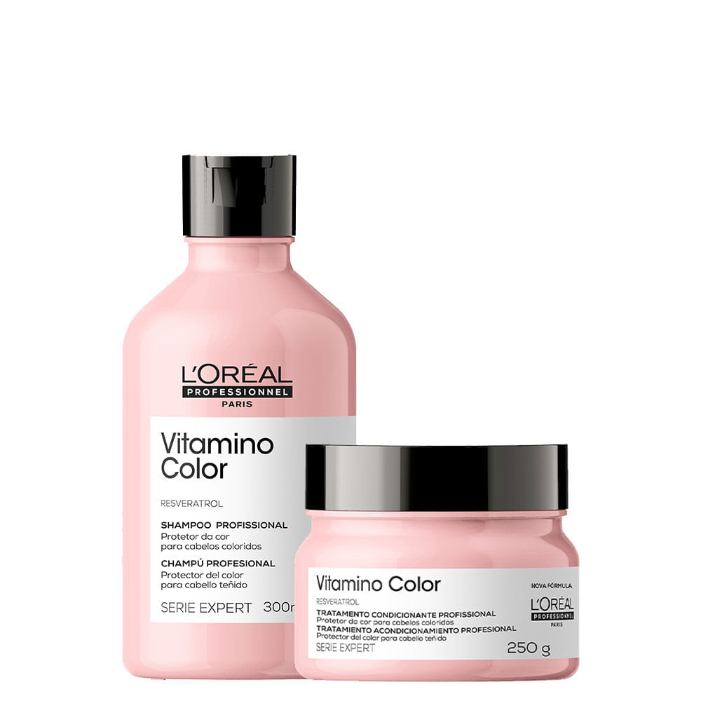 Kit L'oréal Professionnel Serie Expert Vitamino Color Shampoo 300ml E Máscara 250g