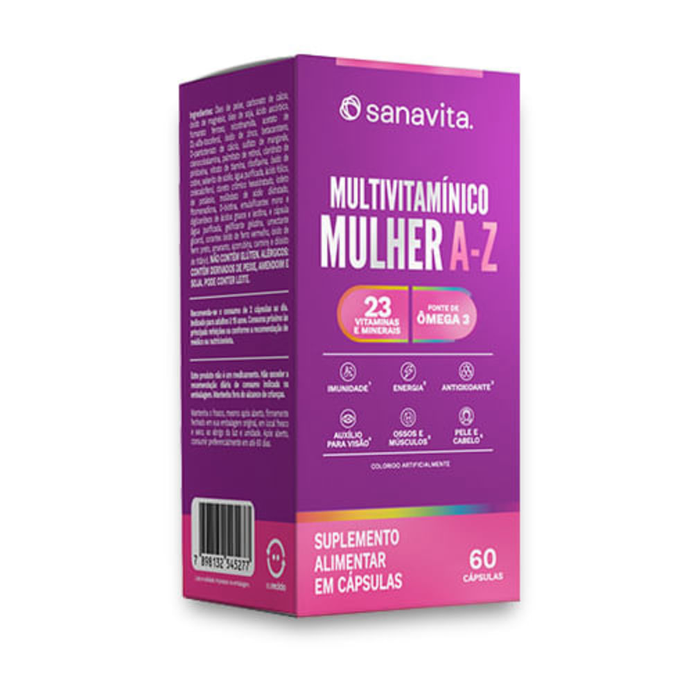 Suplemento Alimentar Multivitamínico Mulher A-z 60 Cápsulas