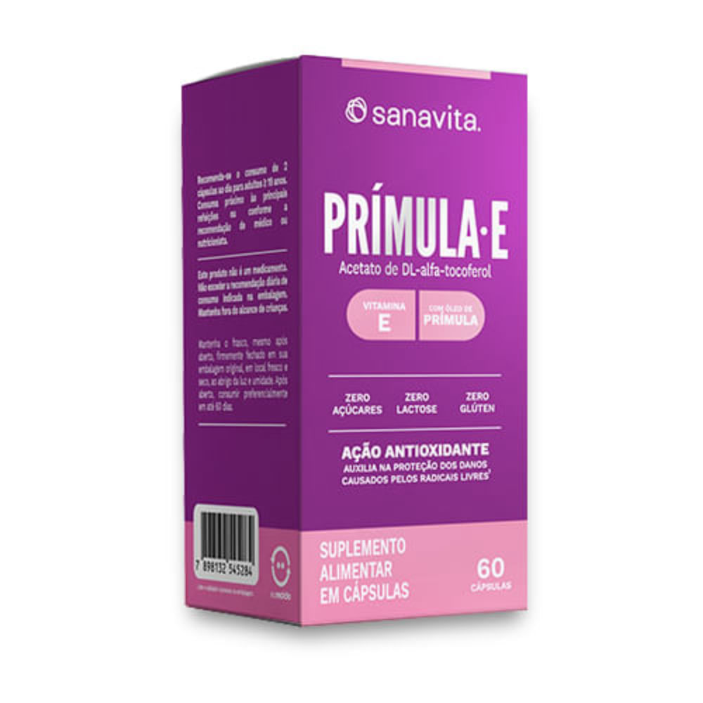 Suplemento Alimentar Prímula-E Sanavita 60 Cápsulas