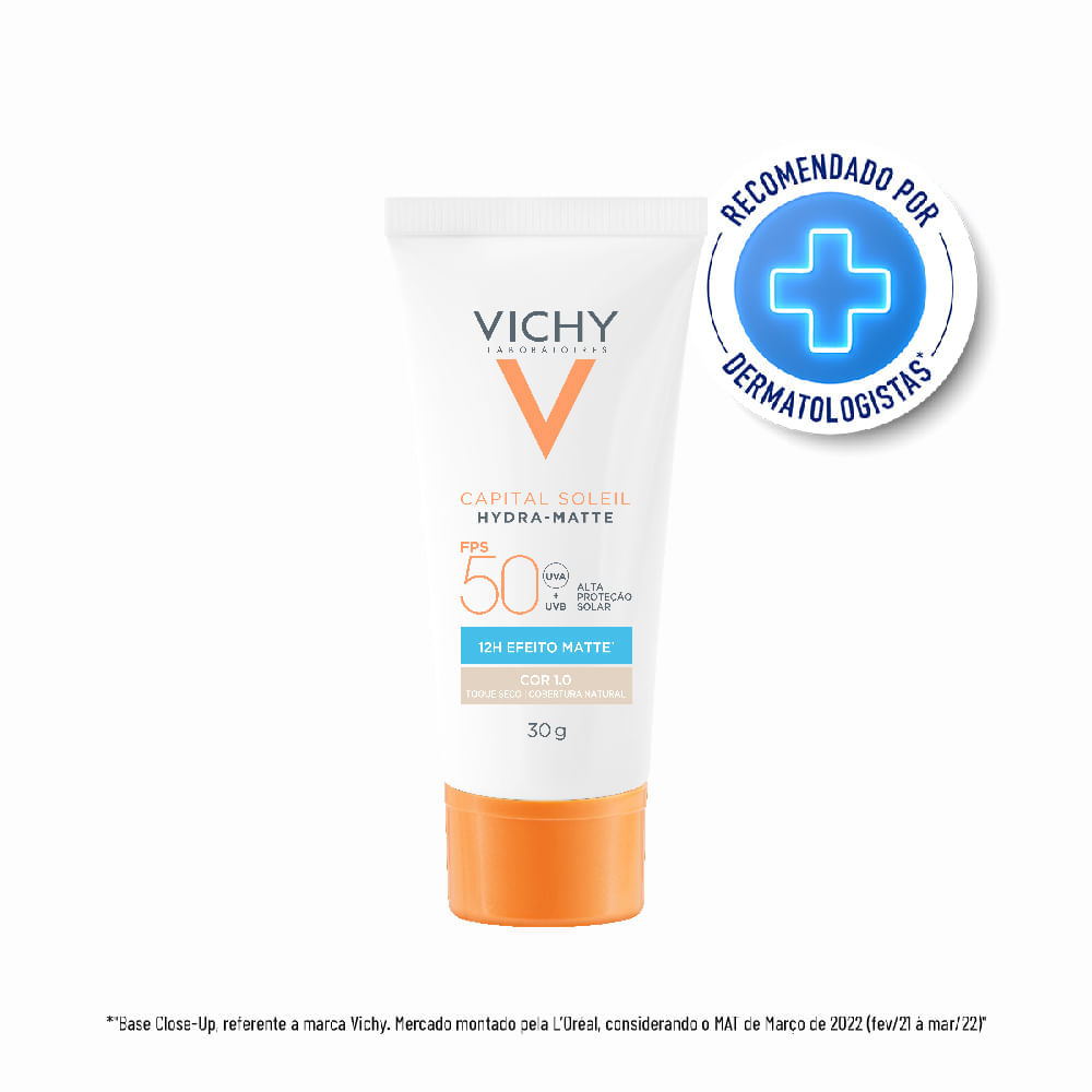 Protetor Solar Facial Vichy Capital Soleil Hydra-Matte FPS 50 Cor 1.0 30 g