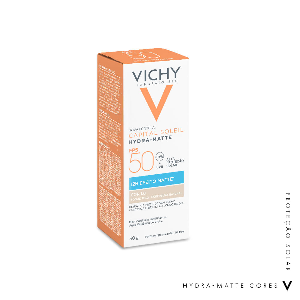 Protetor Solar Facial Vichy Capital Soleil Hydra-Matte FPS 50 Cor 1.0 30 g