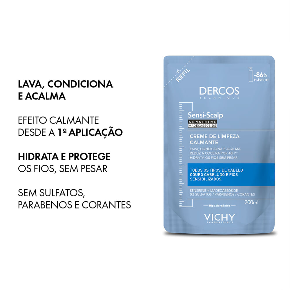 Creme de Limpeza Capilar Vichy Dercos Sensi-Scalp Refil 200 ml