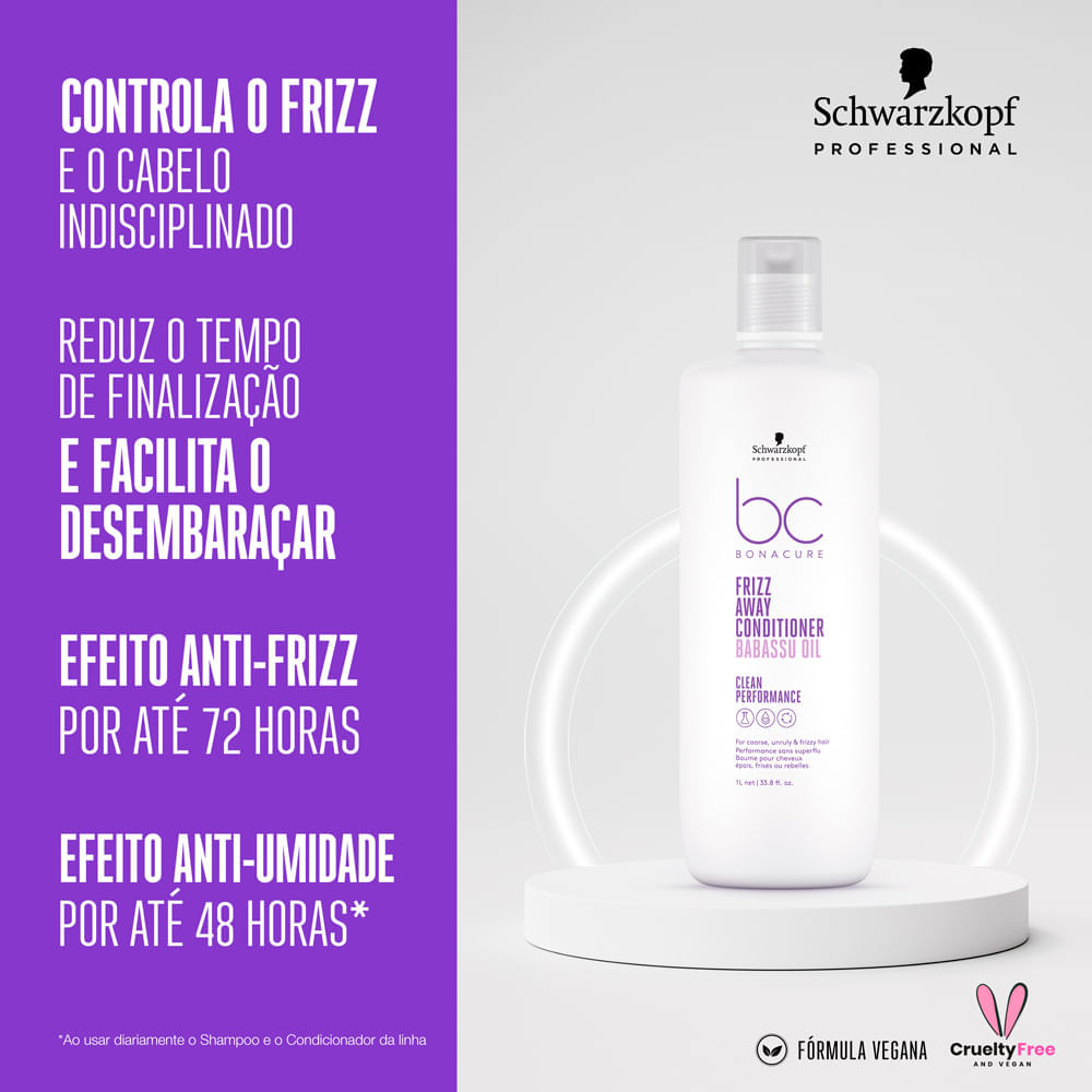 Condicionador Schwarzkopf Professional Bonacure Frizz Away 1000 ml