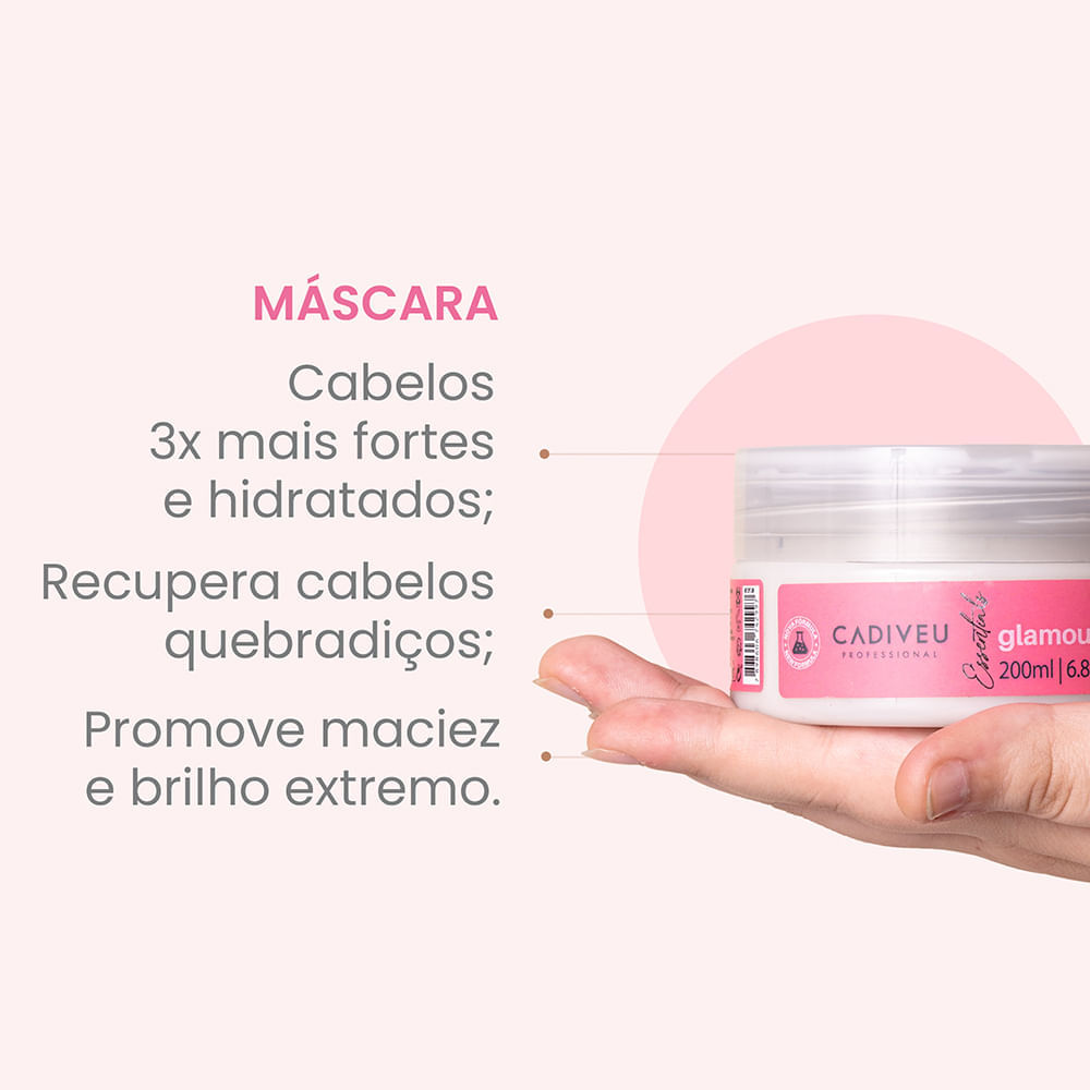 Máscara de Nutrição Cadiveu Essentials Glamour 200 ml