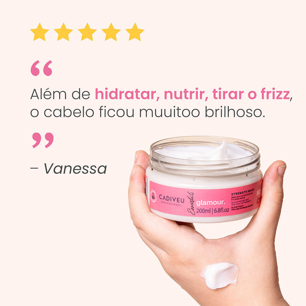 Máscara de Nutrição Cadiveu Essentials Glamour 200 ml