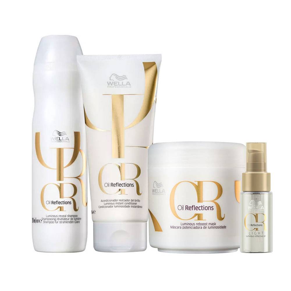 Kit Wella Oil Reflections Shampoo 250 ml + Condicionador 200 ml + Máscara 150 ml + Óleo Light 30 ml